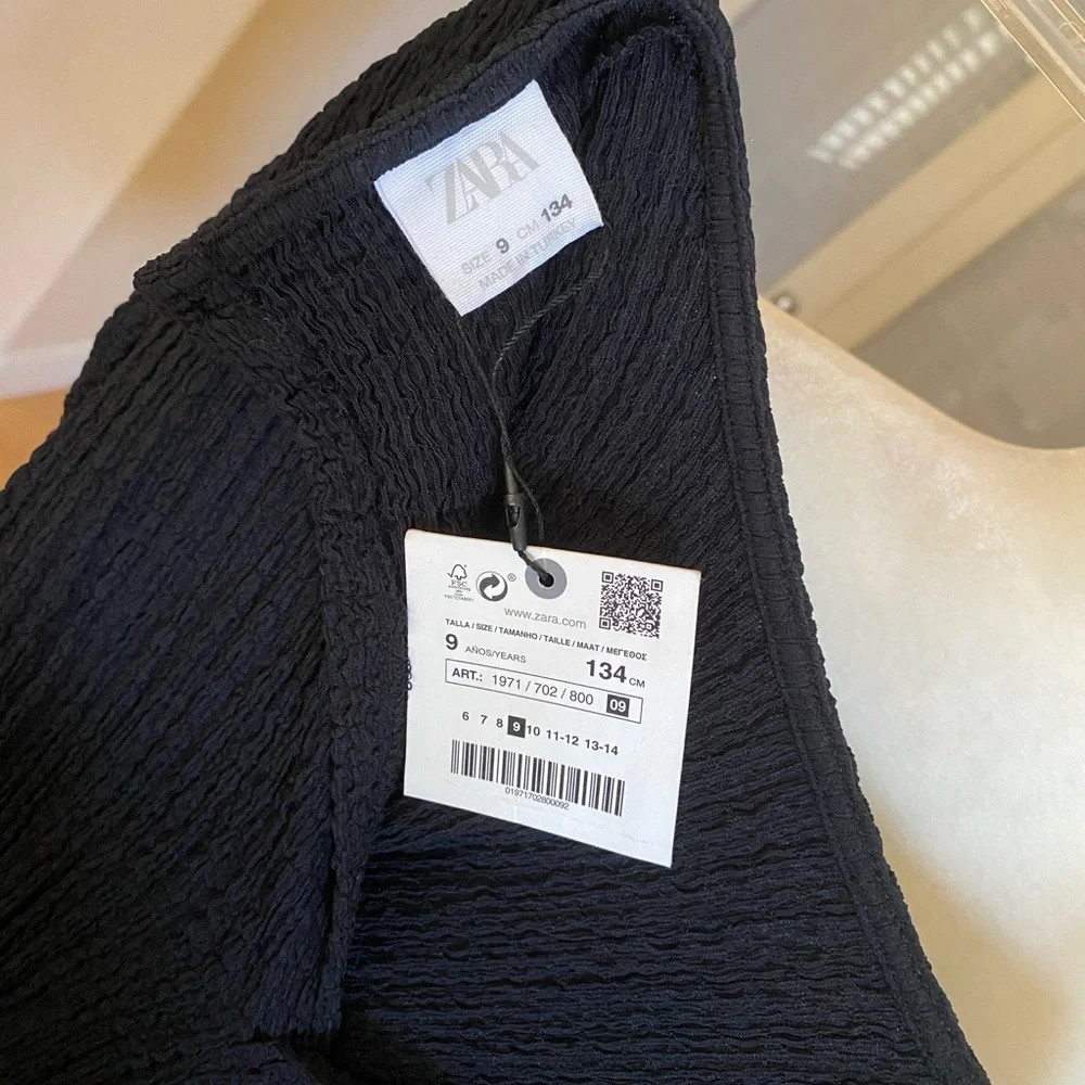 Zara Kids Black Textured Jumpsuit